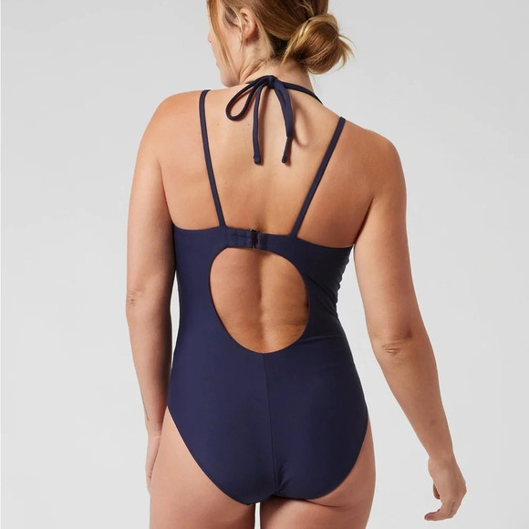 Athleta Keyhole One Piece Swimsuit NWT Navy Blue XS - Picture 4 of 16